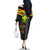 Kanaka Maoli Running Family Matching Off The Shoulder Long Sleeve Dress and Hawaiian Shirt Kakau Pattern with Kanaka Maoli Flag Color