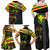 Kanaka Maoli Running Family Matching Off Shoulder Maxi Dress and Hawaiian Shirt Kakau Pattern with Kanaka Maoli Flag Color