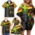 Kanaka Maoli Running Family Matching Off Shoulder Short Dress and Hawaiian Shirt Kakau Pattern with Kanaka Maoli Flag Color