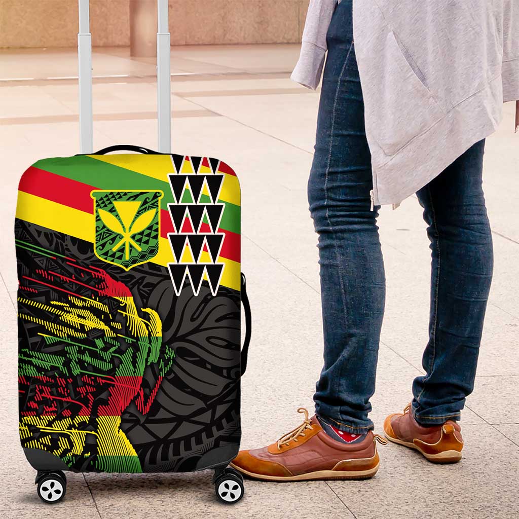 Kanaka Maoli Running Luggage Cover Kakau Pattern with Kanaka Maoli Flag Color
