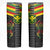 Kanaka Maoli Running Skinny Tumbler Kakau Pattern with Kanaka Maoli Flag Color