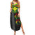 Kanaka Maoli Running Summer Maxi Dress Kakau Pattern with Kanaka Maoli Flag Color