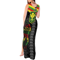 Kanaka Maoli Running Tank Maxi Dress Kakau Pattern with Kanaka Maoli Flag Color