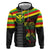 Kanaka Maoli Running Zip Hoodie Kakau Pattern with Kanaka Maoli Flag Color