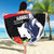 Honolulu Running Race Beach Blanket Hawaii Marathon Kakau Art with Hibiscus and National Flag Style