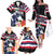 Honolulu Running Race Family Matching Off The Shoulder Long Sleeve Dress and Hawaiian Shirt Hawaii Marathon Kakau Art with Hibiscus and National Flag Style