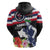 Honolulu Running Race Hoodie Hawaii Marathon Kakau Art with Hibiscus and National Flag Style