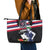 Honolulu Running Race Leather Tote Bag Hawaii Marathon Kakau Art with Hibiscus and National Flag Style