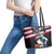 Honolulu Running Race Leather Tote Bag Hawaii Marathon Kakau Art with Hibiscus and National Flag Style