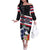 Honolulu Running Race Off The Shoulder Long Sleeve Dress Hawaii Marathon Kakau Art with Hibiscus and National Flag Style