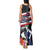 Honolulu Running Race Tank Maxi Dress Hawaii Marathon Kakau Art with Hibiscus and National Flag Style