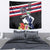 Honolulu Running Race Tapestry Hawaii Marathon Kakau Art with Hibiscus and National Flag Style