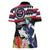 Honolulu Running Race Women Polo Shirt Hawaii Marathon Kakau Art with Hibiscus and National Flag Style