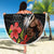 Kanaka Maoli Ikaika Warrior Beach Blanket Hibiscus Kakau Art and Tapa Tribal Pattern