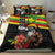 Kanaka Maoli Ikaika Warrior Bedding Set Hibiscus Kakau Art and Tapa Tribal Pattern