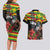 Kanaka Maoli Ikaika Warrior Couples Matching Long Sleeve Bodycon Dress and Hawaiian Shirt Hibiscus Kakau Art and Tapa Tribal Pattern