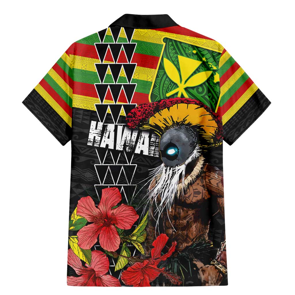 Kanaka Maoli Ikaika Warrior Family Matching Mermaid Dress and Hawaiian Shirt Hibiscus Kakau Art and Tapa Tribal Pattern
