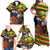 Kanaka Maoli Ikaika Warrior Family Matching Off Shoulder Maxi Dress and Hawaiian Shirt Hibiscus Kakau Art and Tapa Tribal Pattern