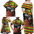 Kanaka Maoli Ikaika Warrior Family Matching Off Shoulder Maxi Dress and Hawaiian Shirt Hibiscus Kakau Art and Tapa Tribal Pattern