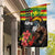 Kanaka Maoli Ikaika Warrior Garden Flag Hibiscus Kakau Art and Tapa Tribal Pattern