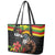 Kanaka Maoli Ikaika Warrior Leather Tote Bag Hibiscus Kakau Art and Tapa Tribal Pattern