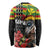 Kanaka Maoli Ikaika Warrior Long Sleeve Shirt Hibiscus Kakau Art and Tapa Tribal Pattern