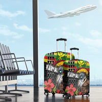 Kanaka Maoli Ikaika Warrior Luggage Cover Hibiscus Kakau Art and Tapa Tribal Pattern