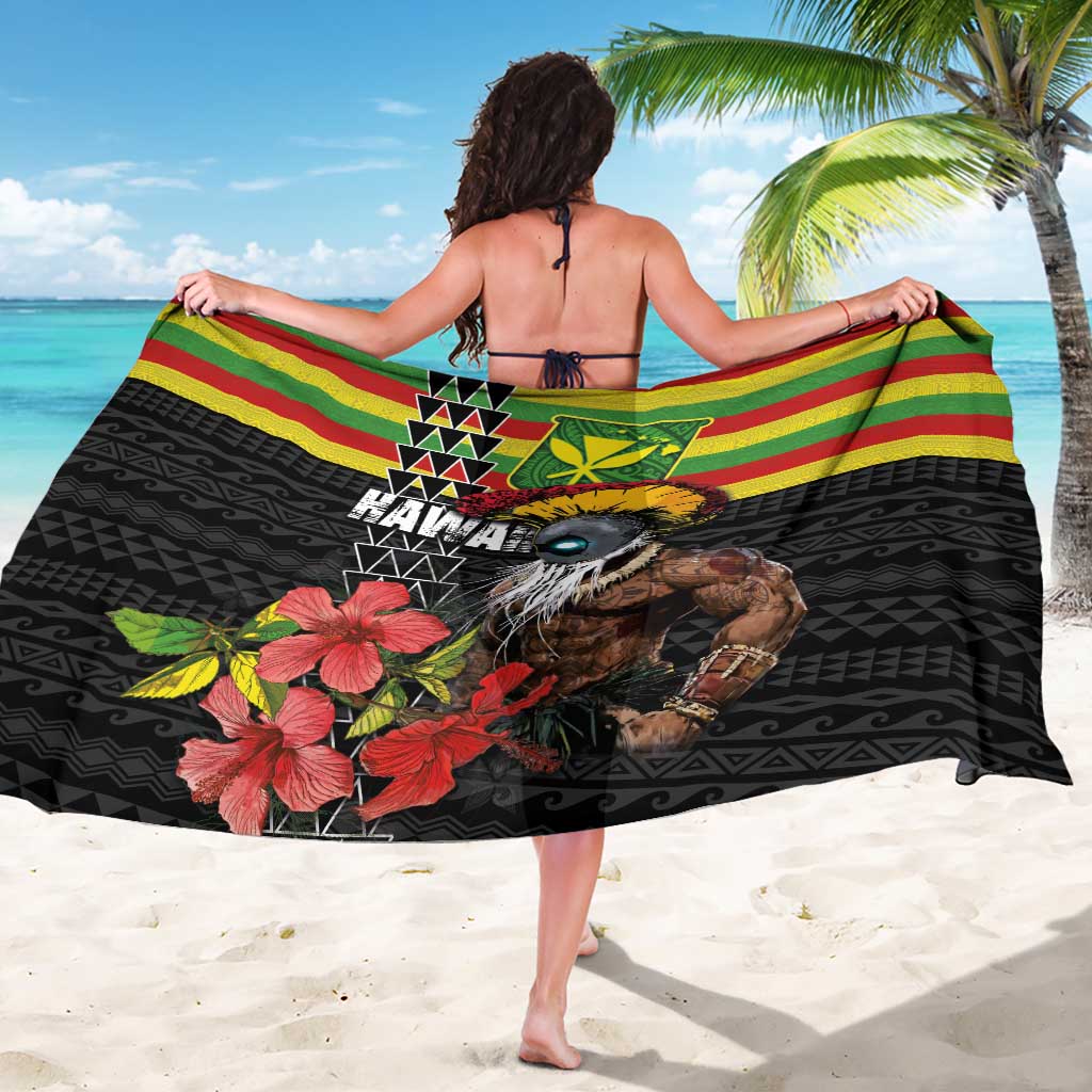 Kanaka Maoli Ikaika Warrior Sarong Hibiscus Kakau Art and Tapa Tribal Pattern