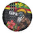 Kanaka Maoli Ikaika Warrior Spare Tire Cover Hibiscus Kakau Art and Tapa Tribal Pattern