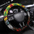 Kanaka Maoli Ikaika Warrior Steering Wheel Cover Hibiscus Kakau Art and Tapa Tribal Pattern