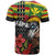 Kanaka Maoli Ikaika Warrior T Shirt Hibiscus Kakau Art and Tapa Tribal Pattern