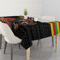 Kanaka Maoli Ikaika Warrior Tablecloth Hibiscus Kakau Art and Tapa Tribal Pattern
