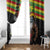 Kanaka Maoli Ikaika Warrior Window Curtain Hibiscus Kakau Art and Tapa Tribal Pattern