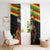 Kanaka Maoli Ikaika Warrior Window Curtain Hibiscus Kakau Art and Tapa Tribal Pattern