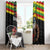 Kanaka Maoli Ikaika Warrior Window Curtain Hibiscus Kakau Art and Tapa Tribal Pattern