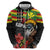 Kanaka Maoli Ikaika Warrior Zip Hoodie Hibiscus Kakau Art and Tapa Tribal Pattern