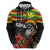 Kanaka Maoli Ikaika Warrior Zip Hoodie Hibiscus Kakau Art and Tapa Tribal Pattern