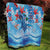 Hawaiian Waves Whale Quilt Kakau Art and Tropical Red Hibiscus Flowers