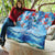 Hawaiian Waves Whale Quilt Kakau Art and Tropical Red Hibiscus Flowers