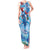 Hawaiian Waves Whale Tank Maxi Dress Kakau Art and Tropical Red Hibiscus Flowers