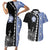 Fiji Queen Victoria School Couples Matching Short Sleeve Bodycon Dress and Hawaiian Shirt Tapa and Polynesian Tribal Pattern Half Style LT03 Black - Polynesian Pride