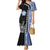 Fiji Queen Victoria School Family Matching Mermaid Dress and Hawaiian Shirt Tapa and Polynesian Tribal Pattern Half Style LT03 Mom's Dress Black - Polynesian Pride