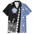 Fiji Queen Victoria School Family Matching Off Shoulder Maxi Dress and Hawaiian Shirt Tapa and Polynesian Tribal Pattern Half Style LT03 Dad's Shirt - Short Sleeve Black - Polynesian Pride