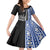 Fiji Queen Victoria School Family Matching Off Shoulder Short Dress and Hawaiian Shirt Tapa and Polynesian Tribal Pattern Half Style LT03 Daughter's Dress Black - Polynesian Pride