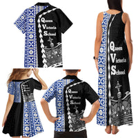 Fiji Queen Victoria School Family Matching Tank Maxi Dress and Hawaiian Shirt Tapa and Polynesian Tribal Pattern Half Style LT03 - Polynesian Pride