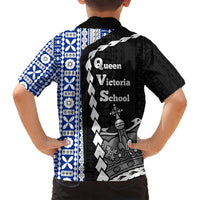Fiji Queen Victoria School Kid Hawaiian Shirt Tapa and Polynesian Tribal Pattern Half Style LT03 - Polynesian Pride