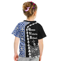 Fiji Queen Victoria School Kid T Shirt Tapa and Polynesian Tribal Pattern Half Style LT03 - Polynesian Pride