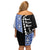 Fiji Queen Victoria School Off Shoulder Short Dress Tapa and Polynesian Tribal Pattern Half Style LT03 - Polynesian Pride