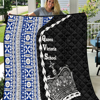 Fiji Queen Victoria School Quilt Tapa and Polynesian Tribal Pattern Half Style LT03 Black - Polynesian Pride