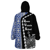 Fiji Queen Victoria School Wearable Blanket Hoodie Tapa and Polynesian Tribal Pattern Half Style LT03 - Polynesian Pride
